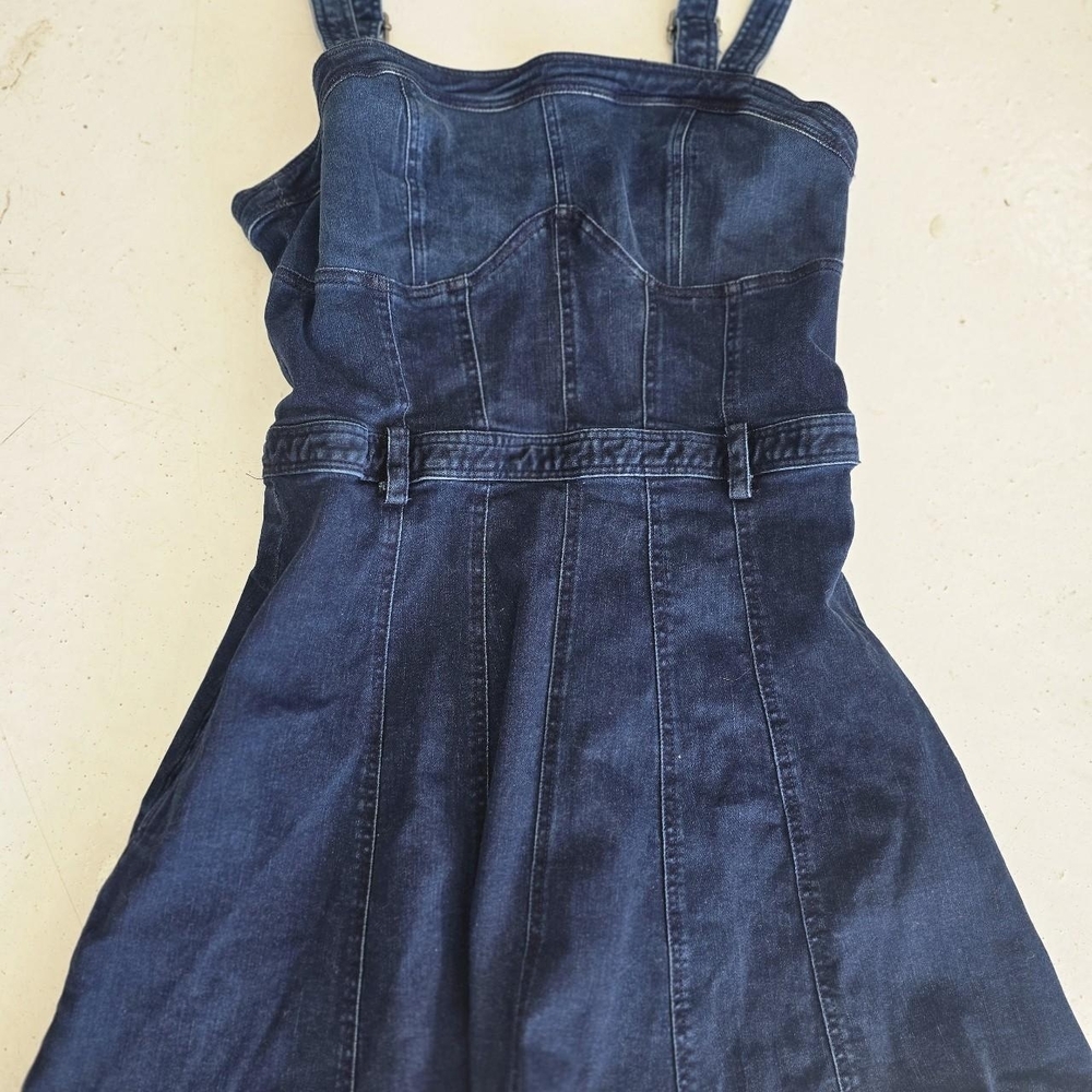 Free People Womens Dark Blue Denim Overall Dress Stagecoach